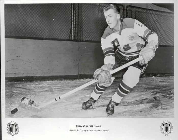 Framed Print : Thomas M. Williams Holding his Hockey Stick Framed Print : Thomas M. Williams Holding his Hockey Stick