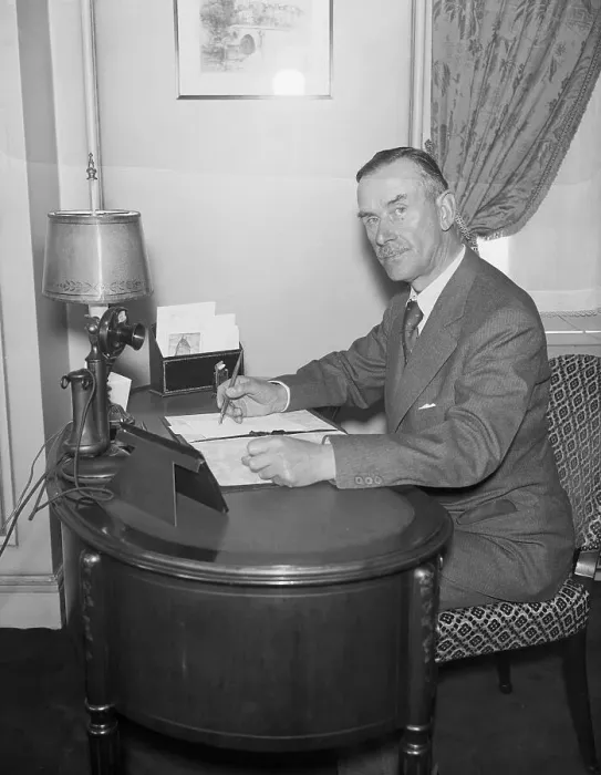 Framed Print : Thomas Mann Sitting at Desk Framed Print : Thomas Mann Sitting at Desk