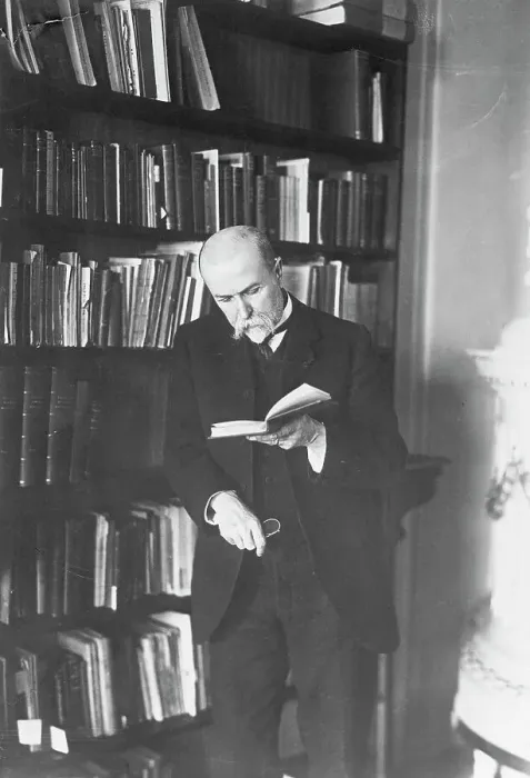 Framed Print : Thomas Masaryk Reading in Library Framed Print : Thomas Masaryk Reading in Library