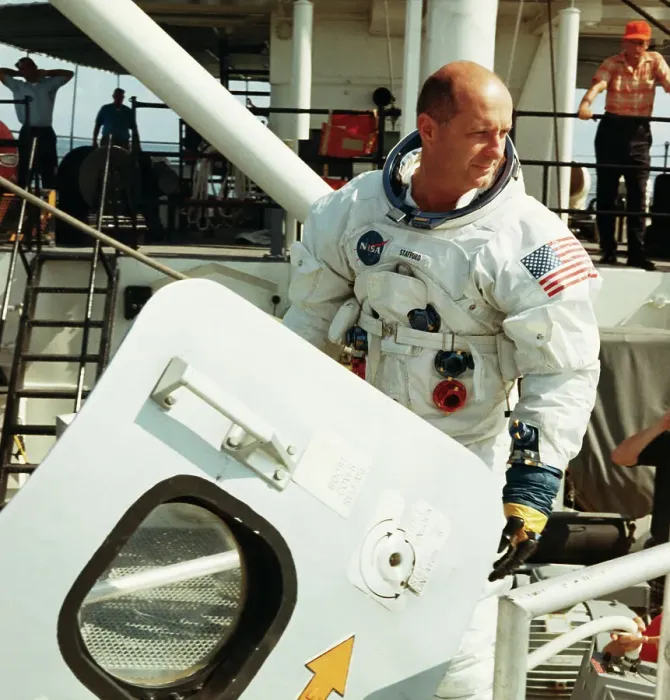 Framed Print : Thomas P. Stafford Wearing Spacesuit Framed Print : Thomas P. Stafford Wearing Spacesuit