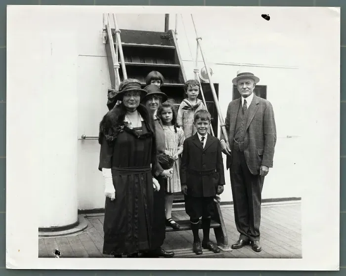 Framed Print : Thomas Watson and Family Standing on Deck Framed Print : Thomas Watson and Family Standing on Deck