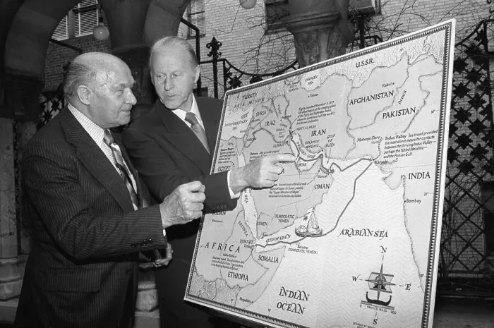 Framed Print : Thor Heyerdahl Showing Route On Map Framed Print : Thor Heyerdahl Showing Route On Map