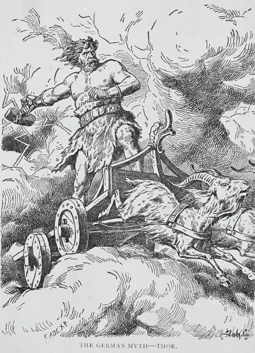 Framed Print : Thor Riding Chariot on Clouds Framed Print : Thor Riding Chariot on Clouds
