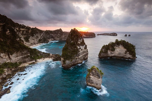 Thousand islands at sunrise, Nusa Penida, Bali, Indonesia