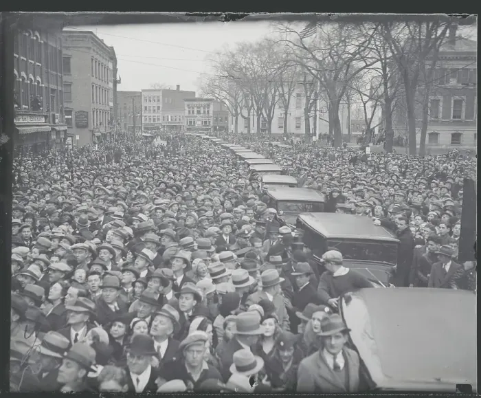 Framed Print : Thousands Gathering for President Coolidge's Funeral Framed Print : Thousands Gathering for President Coolidge's Funeral