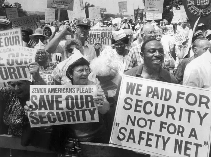 Framed Print : Thousands of Irate Senior Citizens Protesting at Capitol Framed Print : Thousands of Irate Senior Citizens Protesting at Capitol
