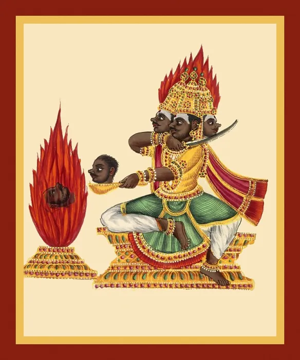 Framed Print : Three-headed rakshasa Trishiras Framed Print : Three-headed rakshasa Trishiras