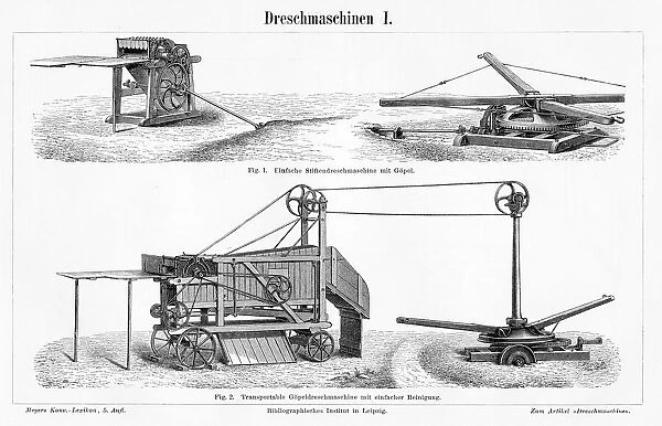 Thresher machine engraving 1895