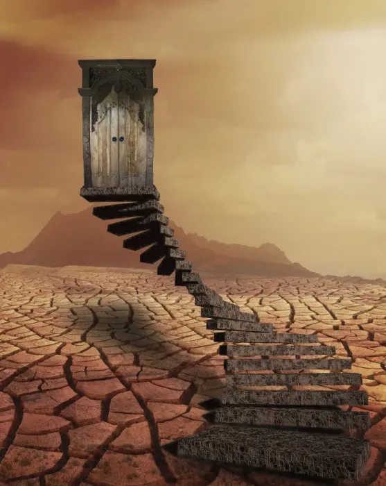 Framed Print : Threshold. surreal landscape, set in drought created desert Framed Print : Threshold. surreal landscape, set in drought created desert