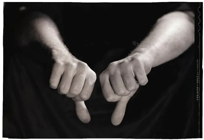 Framed Print : Thumbs Pointing Downwards