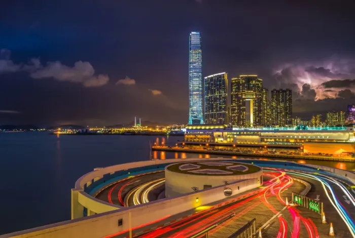 Framed Print : Thunder storm over Hong Kong city Framed Print : Thunder storm over Hong Kong city