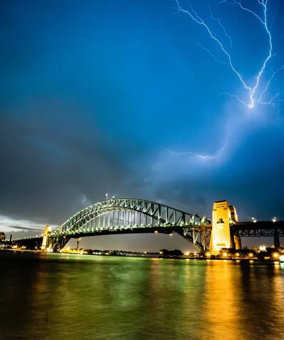 Framed Print : Thunder on Sydney Bridge Framed Print : Thunder on Sydney Bridge