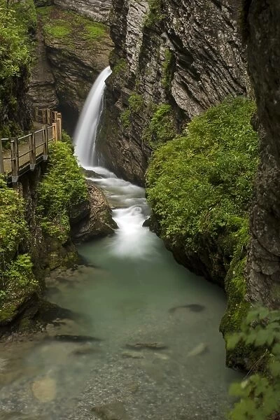 Thur Waterfall near Wildhaus in Toggenburg, Alpstein Range, Switzerland, Europe