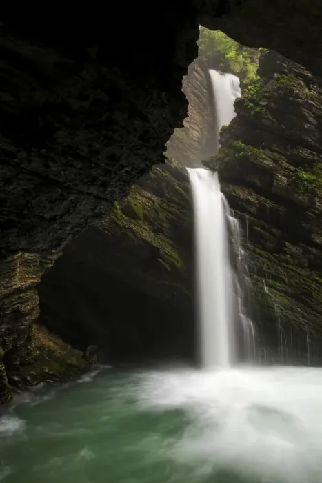 Framed Print : Thur Waterfall near Wildhaus in the Toggenburg, Alpstein, Switzerland, Europe