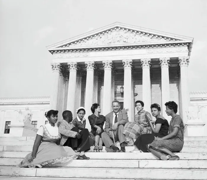 Framed Print : Thurgood Marshall with Little Rock Defendants Framed Print : Thurgood Marshall with Little Rock Defendants