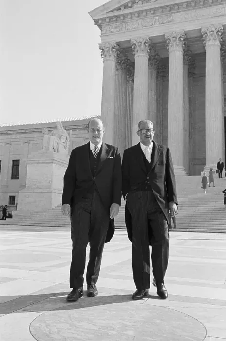 Framed Print : Thurgood Marshall with Nicholas Katzenbach Framed Print : Thurgood Marshall with Nicholas Katzenbach