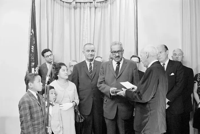 Framed Print : Thurgood Marshall Taking Oath