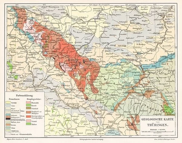 Thuringia Germany map 1895
