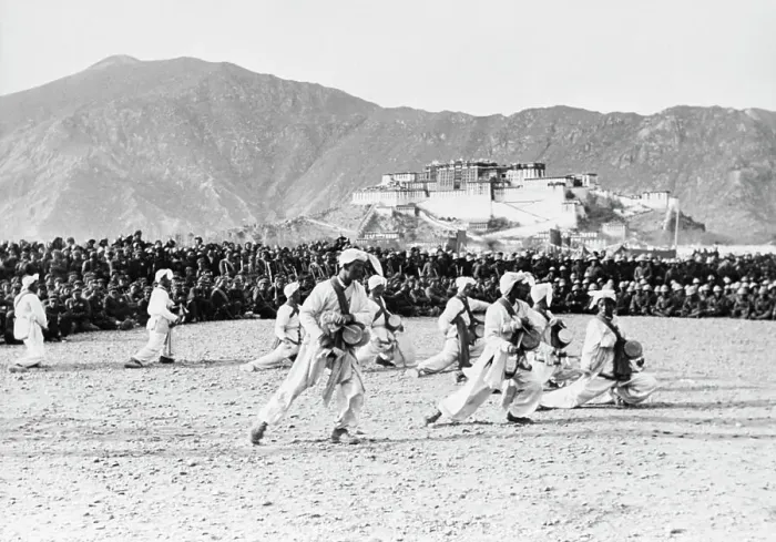 Framed Print : Tibetan Dancers Entertain Chinese Troops Framed Print : Tibetan Dancers Entertain Chinese Troops