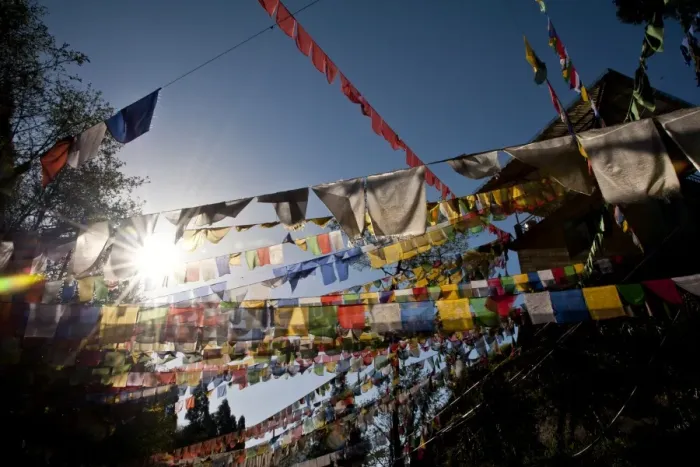 Framed Print : Many tibetan flags are hanged at the Temple in Gan Framed Print : Many tibetan flags are hanged at the Temple in Gan