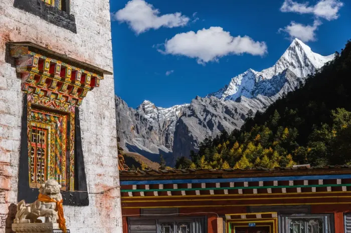 Framed Print : The Tibetan Monastery in Yading Nature Reserve Framed Print : The Tibetan Monastery in Yading Nature Reserve