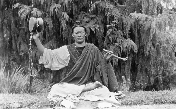 Framed Print : Tibetan Mystic with Drum Framed Print : Tibetan Mystic with Drum