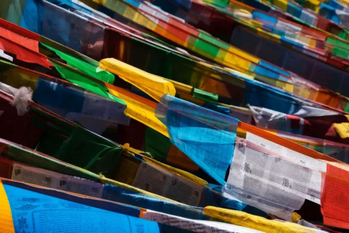 Framed Print : Tibetan Prayer Flag