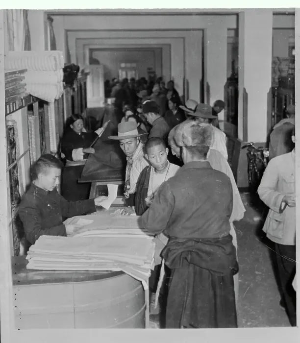 Framed Print : Tibetans Shopping in State Department Store