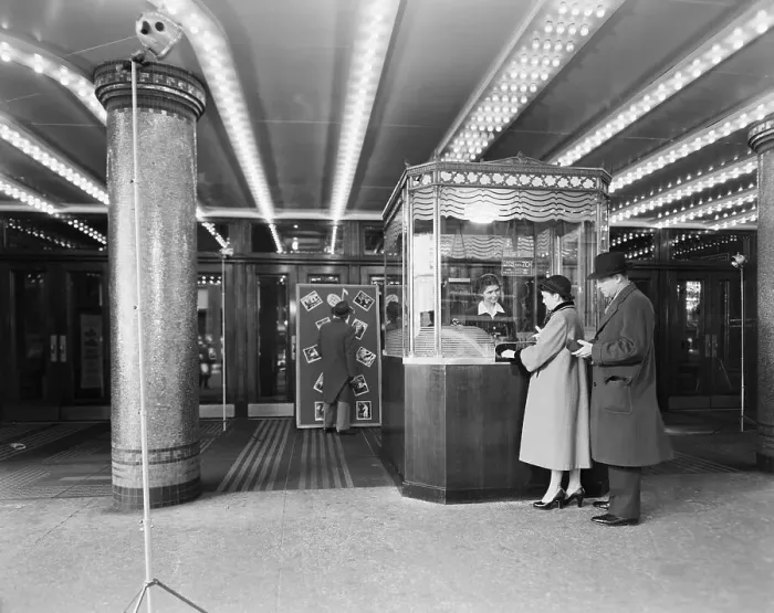 Framed Print : Ticket Window In Movie Palace 1930S Framed Print : Ticket Window In Movie Palace 1930S