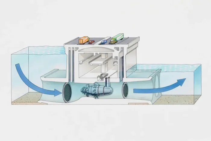 Framed Print : Tidal power generator, cross section Framed Print : Tidal power generator, cross section