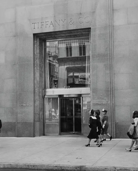 Tiffany & Co., Fifth Avenue Print, circa 1950. Art Prints, Posters