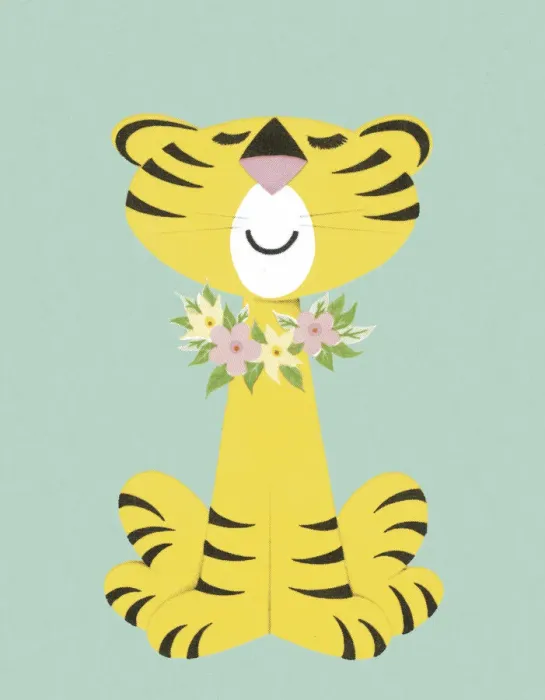 Framed Print : Tiger With FLower Lei Framed Print : Tiger With FLower Lei