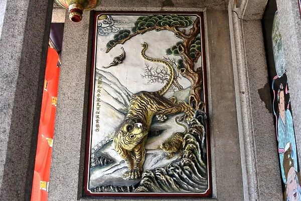 Tiger painting Han Jiang temple Georgetown Penang Malaysia