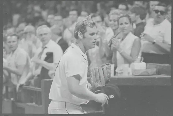Framed Print : Tiger Pitcher Denny McLain Pausing During Baseball Game Framed Print : Tiger Pitcher Denny McLain Pausing During Baseball Game