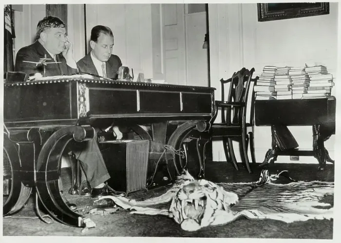 Framed Print : Tiger Rug Decorating Fiorello LaGuardia's Office Framed Print : Tiger Rug Decorating Fiorello LaGuardia's Office
