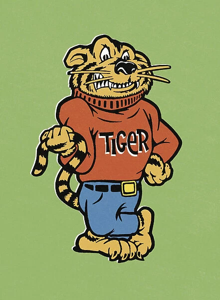 Tiger Wearing a Sweater and Jeans