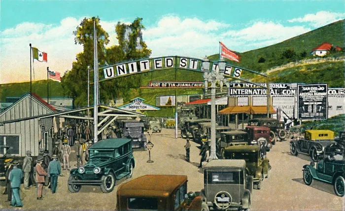 Framed Print : Tijuana, Mexico - International Boundary Line, circa 1939