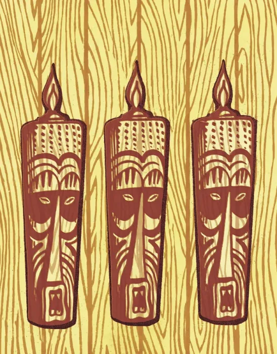 Framed Print : Three Tiki Figures Framed Print : Three Tiki Figures