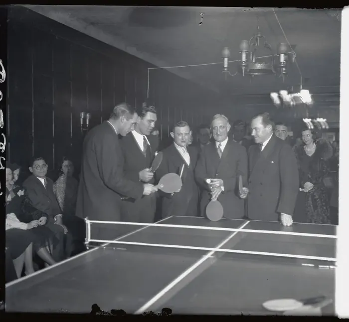 Framed Print : Bill Tilden and Others at Ping Pong Tournament Framed Print : Bill Tilden and Others at Ping Pong Tournament