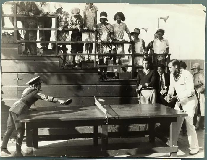 Framed Print : Bill Tilden Playing Ping Pong With Coogan Framed Print : Bill Tilden Playing Ping Pong With Coogan