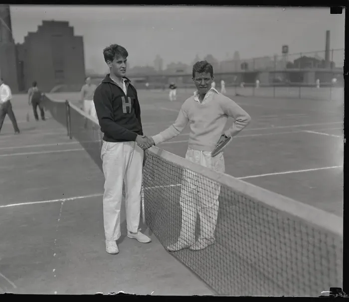 Framed Print : Bill Tilden Standing on Court with Bernie Friedman Framed Print : Bill Tilden Standing on Court with Bernie Friedman