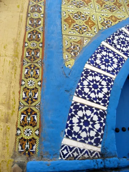 Framed Print : Tiled doorway, Essaouira, Morocco Framed Print : Tiled doorway, Essaouira, Morocco