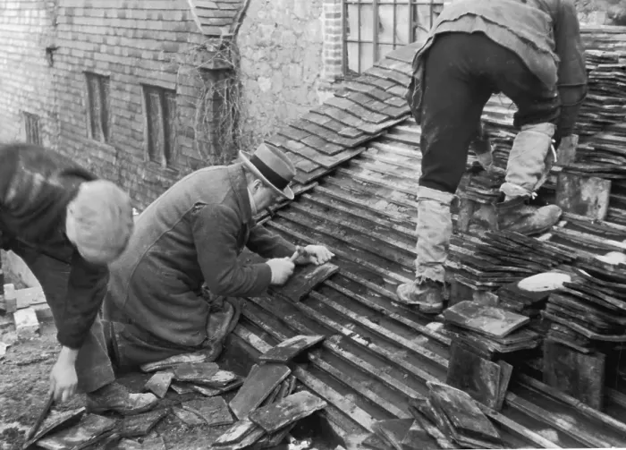 Framed Print : Tiling A Roof Framed Print : Tiling A Roof