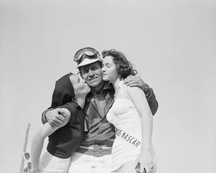 Framed Print : Tim Flock Celebrating with Ladies Framed Print : Tim Flock Celebrating with Ladies