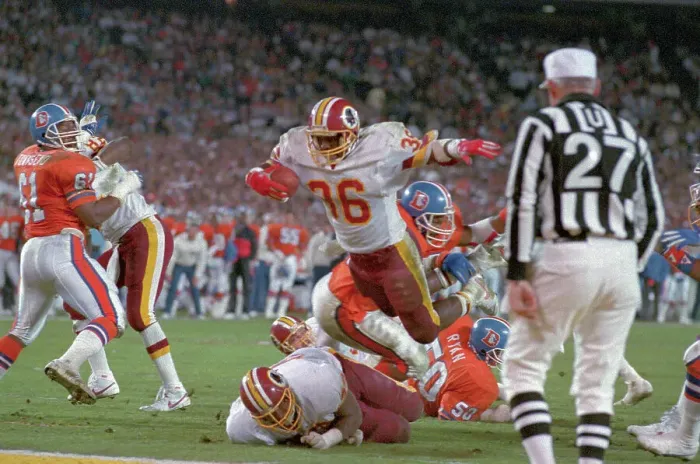Framed Print : Timmy Smith Leaping Into End Zone Framed Print : Timmy Smith Leaping Into End Zone