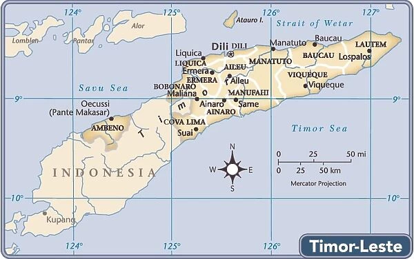 Timor Leste country map