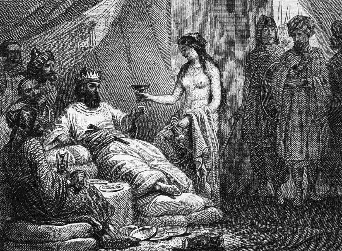 Framed Print : Timur Drinking with Bayezid's Woman
