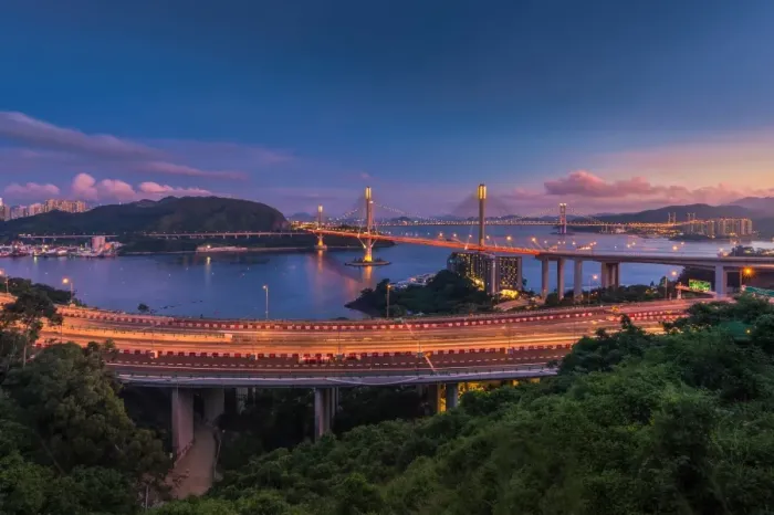 Framed Print : Tin Kau bridge, Hong Kong