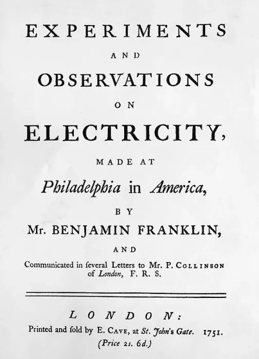 Framed Print : Title Page of Experiments and Observations on Electricity by Ben Franklin Framed Print : Title Page of Experiments and Observations on Electricity by Ben Franklin