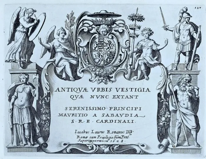 Framed Print : Title page frame with title information, Splendore Dell Antica Roma, The Splendors of Rome, c. 1625, historical Rome, Italy, digital reproduction of an original 17th century master, original date unknown Framed Print : Title page frame with title information, Splendore Dell Antica Roma, The Splendors of Rome, c. 1625, historical Rome, Italy, digital reproduction of an original 17th century master, original date unknown